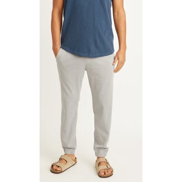 Marine Layer Saturday Jogger Pants Drawstring Waist Slim Fit Light Grey NWT M - Picture 1 of 8